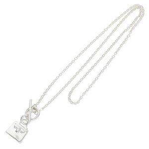 Hermes Amulet Kelly Silver Necklace 43 cm